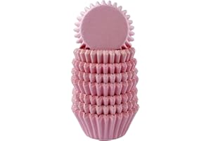 Miss Bakery's House® Mini moules à muffins - papier - Ø 32 mm x 20 mm - rose bonbon - 200 pièces - pâtisserie - confiserie - caissettes pour cupcakes et sucreries - petits fours