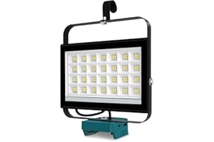 ILIKEPOW Cordless LED Work Light for Makita 18V Battery, 6500LM Portable Rotatable Floodlight with USB-C Charging, Job Site Lighting for Outdoor Workshop Camping Fishing Emergency (No Battery)