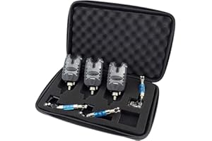 ‎HIRISI TACKLE Hirisi Tackle Fischerei-Bissanzeiger und LED-Swinger-Set Blaue LED-Lichtfischerei-Alarmanzeigen