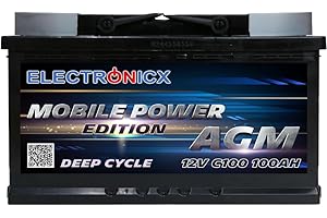 Electronicx Mobile Edition AGM Battery 12V 100Ah – Power Supply for Leisure Use
