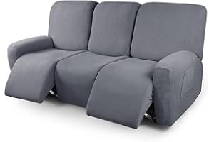 ZEAINK Funda de Sillon Relax Reclinable 4/6/8 Piezas, Elástica Jacquard Fundas de Sofá 1/2/3 Plaza con Bolsillos Laterales, Extraíbles y Lavables Antideslizante Fundas para Sillón Reclinable Relax ( Color :