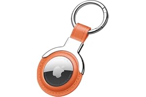 Sichy Funda de Piel Sintética para Apple AirTags con Llavero y Lazo - Protector Air Tag con Soporte