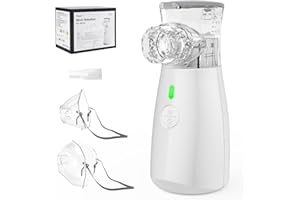 PMGUD Tragbarer Inhalator Tragbares inhalationsgerät Vernebler tragbar Inhaliergerät für Kinder und Erwachsene USB Wiederaufladbar mit Mundstück und Maske, leise und kompakt, maximal 10ml