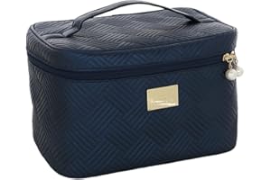 Camomilla Milano Beauty Case, Borsa Porta Trucchi, Collezione Cortina, Taglia L, Colore Blu