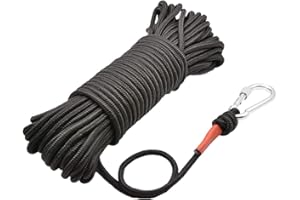 HHOOMY Corde de Pêche Magnétique avec Crochets, 20m Nylon Haute Résistance (6mm/8mm) - Utilisation Extérieure et Domestique