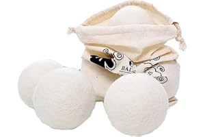 TNFEEON 6 szt. Poręcznych Kulek do Suszarki do Prania Wełny, Naturalny Płyn Zmiękczający do Tkanin, Wielokrotnego Użytku, Redukuje Zmarszczki i Skraca Czas Suszenia, Lepsza Alternatywa