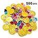 Produktbild 200 Stück Goldmünzen des Piratenschatz Spielzeugs und Piraten Schmucksteine Set, Schätze für die Piraten-Partys (100 Münzen + 100 Strasssteine)