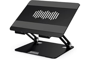 GOKEDA Support pour Ordinateur Portable, élévateur Ergonomique en Alliage d'aluminium pour Bureau, Support Ajustable Compatible avec Macbook Air/Pro, Dell, HP, Lenovo, Plus de 10-15.6" Portables