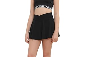 Haloumoning Falda de tenis para niña con bolsillos, pantalones interiores, falda de baile, falda de golf, falda deportiva plisada, falda de verano para niños, falda de verano