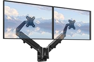 IMTKOTW Supporto da Parete per Doppio Schermo da 17 a 32 pollici, Supporto per Monitor da Parete con 2 Monitor Regolabile in Altezza, Inclinabile, Orientabile, Fino a 9kg, VESA 75x75/100x100