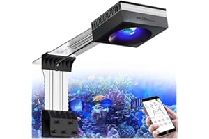 ‎POPBLOOM PopBloom RL90 WiFi Led Aquarium Beleuchtung 100W, Meerwasser Aquarium Led Volles Spectrum Lampe mit Timer für Reef Coral SPS/LPS Fischaquarium,APP unterstützt Deutsch (1 Lampe mit Montagearm-Kit)