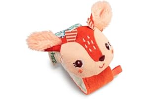Lilliputiens - Grzechotka z bawełny organicznej Stella le Faon - Miękka zabawka sensoryczna na nadgarstek lub kostkę z dzwonkiem i marszczonym papierem - Stymuluje wzrok i słuch - Dla dzieci od 1