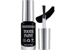 BOBISUKA Tooth Paint Black, Trucco Dentale Professionale, Colore per Denti Nero Sicuro, Rapido e Realistico, Ideale per Cosplay, Halloween, Carnevale, Teatro ed Effetti Speciali (5ml)