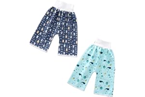 ACMEDE 2 Stück Baby Trainingshose Sleepy Windelhose Polster Cotton Potty Underwear Windelunterwäsche Baby Windelrockshorts Trainingswindelhose Lernhose Kinder Shorts Töpfchen