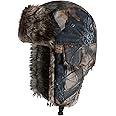 TINAYAUE Winter Trapper Hunting Hat with Ear Flaps Fallen Leaf Camo Cap Faux Fur Ushanka Russian Warm Hat Unisex Windproof Hunter's Hat Cold Weather Winter Hats for Hunting, Skiing, Hiking