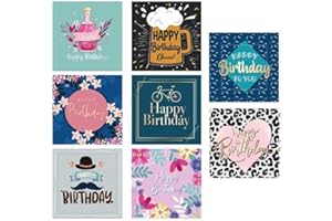 Bargain Gateway BG (4491) Just to Say Square Adult Birthday Cards & Envelopes, Assorted Designs - Box of 8