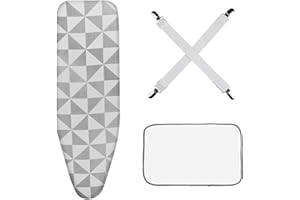 CELIODD Funda para tabla de planchar, 120 x 41 cm, con paño de planchado y pinza de sujeción, funda para tabla de planchar, funda para tabla de planchar, adecuada para plancha de vapor y plancha de vapor