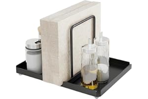Niciksty Portatovaglioli da Tavolo, Portatovaglioli in Metallo con Caddy per Sale e Pepe, Porta Tovaglioli Moderno per L'arredamento del Tavoli da Cucina Ristorante e Bar