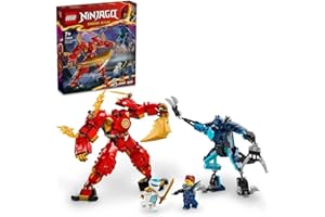 LEGO NINJAGO Mech żywiołu ognia Kaia, Figurka Akcji, Zabawka Konstrukcyjna dla 7-latka, Fana Serialu Powstanie Smoków, z Minifigurkami Kaia i Zane'a, Prezent Ninja dla Chłopca i Dziewczynki, 71808
