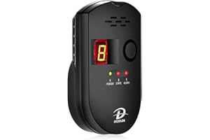 D MODUN Detector de Gas, Gas Natural/LPG/Detector fugas gas Carbón, Monitor de gas con Alarma Sonora y Pantalla Digital LED, Alarma de gas Metano Propano Butano Inicio, adecuado para Cocina, RV,Garaje