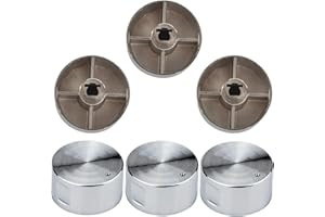 LZKHEH Manopole per forni, set da 6 pezzi con pomelli da 6mm adattabili a ogni piano cottura e stufa a gas, con controllo universale per la superficie di ogni cucina. Prodotto di alta qualità in argento.