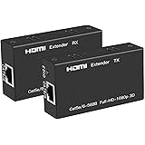Ozvavzk HDMI Extender Transmitter Extensions 60M Cat 6/5E Receiver Supporta Full HD 1080P 3D HDCP EDID Hdmi Estensori per TV 