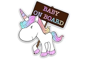 EROSPA® Auto-Aufkleber KFZ - Baby On Board - Einhorn - Car-Sticker
