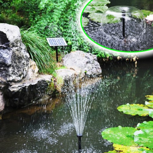 Agora-Tec® AT-5W Solar Teichpumpe 5 Watt Hmax.: 470l/h Fontainenhöhe: 0,65 m für Gartenteich oder Springbrunnen - 3