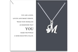 HEYEJET Originales Collar Inicial Acero Inoxidable, Collar Mujer con Colgante Letra A-Z Pequeñas - Bisutería Regalo Madre Hija Cumpleaños Novia o Amigas Regalo Con Tarjeta Inspiradora