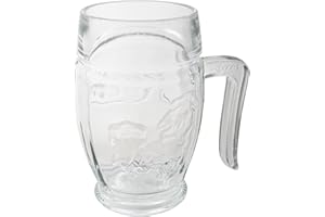 TIRRITO KOZEL - Bicchiere da birra in vetro con manico cornuto, 0,5 l, 2 pezzi