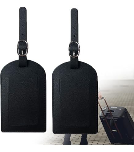 Pack De 4 étiquettes à Bagages En Cuir PU (noir Et Marron) - Uxcell