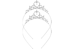 Molain 2 Pcs Princess Crown Tiara - Girls Headband Hair Hoop With Rhinestone Crystal Pearl - Head Crown for Women Girls Wedding Prom Christmas Party Cosplay (Style A)