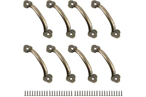 JINXM 8 Poignées Poignee de Meuble Bouton de Porte Poignee Entraxe Rustiques en Alliage de Zinc Pour Cuisine Porte de Grange Jardin Remise (100MM)