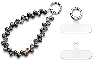 MORSUNBELA Handykette Kurz Handgelenk Handykette Perlen Handschlaufe Handy Universal Handyband Glitzer Perlenband
