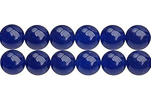 SKYBEADS Perles Calcédoine Bleus Teintées Rondes 6mm Pierre Semi Précieuse pour Bijoux Longueur 38cm environ 60 pcs