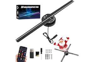 CHENRI My Holo Screen, Myholoscreen, 3D Hologram Fan LED Projector, Christmas Tree Hologram Fan Projector with APP Remote, Wi-Fi LED Holographic Display, 3D Hologram Fan for Bar, Christmas, Halloween