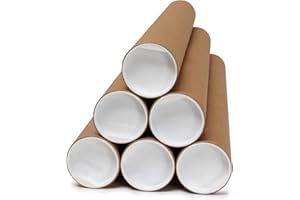 UR CHOICE A1 Postal Tubes - Heavy Duty Cardboard with Plastic End Caps - Postal Tubes for Poster, Artworks, Paintings, Documents, Blueprints - Stackable and Tear Resistance (A1 x 5pc)