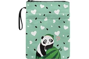 Poceacles Housse de protection légère en polyester pour livre de poche Motif panda pastèque