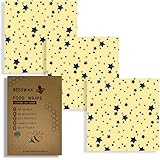 Beeswax Wraps Food Wraps | Eco Friendly Reusable Food Wrap | Biodegradable | Sustainable Plastic Free Food Storage - 3 Medium