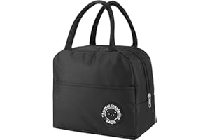 HEMIKS Sac Isotherme Repas, 5.5 L Lunch Bog avec Feuille d'Aluminium Isolée, Petit Panier Repas Étanche Mini Sac à Lunch Isolé Pliable pour Homme Femme Enfant École Bureau Pique-nique