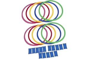 JISADER 10 Pezzi Anelli per Allenamento di agilità e Gioco di Gambe Set di Giochi Sportivi all'aperto Anelli circolari Multifunzione Set per Atleti Calcio