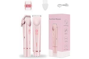VAUKI Intimrasierer für Frauen, 2-in-1 Dual Head Elektrischer Rasierer Damen Intimbereich Pro, 2 w 1, podwójna głowica, elektryczna golarka damska