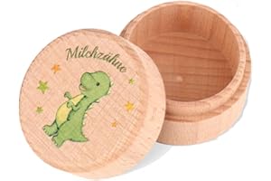 GADITIEK Zahndose Milchzähne für Mädchen und Jungen, Milchzahndose mit niedlichem Motiv, Zahnbox für Milchzähne, Geschenkideen zur Taufe und zum Geburtstag, neue Eltern Zahnfee Geschenk (Dinosaurier)