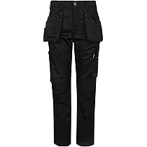 TuffStuff Pro Work Lange broek, 81,3 cm taille, zwarte cargobroek, werkbroek voor heren, drievoudige naden, met zakken met kniebeschermers, werkbroek voor heren