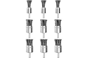 LSTOPGO Drahtbürste für Bohrer, 6,35mm Zoll Dorn, Drahtbürste für Rost, Korrosion, Lackentfernung, 9 Stück, 20mm, 25mm,30mm