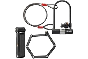 Electric Bike Bike Lock Set Triple Protection Via Velo 2022 New Heavy-Duty Hard Steel | 33.5”Folding Lock | 11" Bicycle U Lock | 6FT Cable | for Electric Bike Fat Tire Scooter Folding Bike Adult