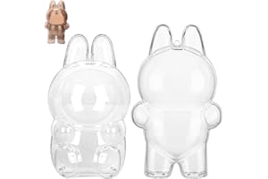 EUYRVAW 2 Pieces Case For Labubu, Protective Keychain For Labubu Have A Seat, Transparent Case For Labubu Doll, Easy Installation, Protect Your Labubu Doll（2Styles）