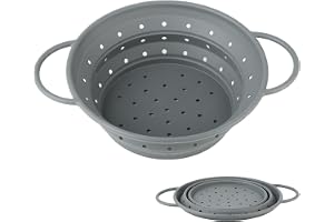 Vikbärt kökssil och pastasil i silikon – Vikbart sil som klappas ihop för kök och camping, värmebeständigt upp till 220°C, BPA-fritt, platsbesparande