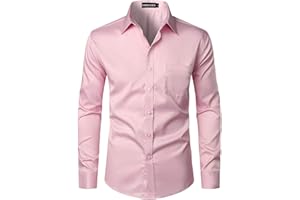 PARKLEES Chemise boutonnée élégante à coupe ajustée, manches longues et poche, style urbain, décontracté ou habillé, pour homme