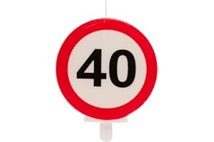 Dekora - Bougie d'Anniversaire avec le Signe d'Interdiction pour la Décoration de Gâteaux - Numéro 40